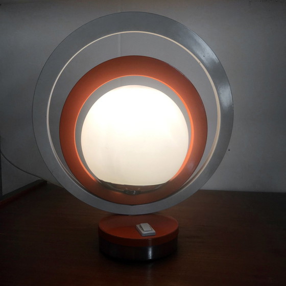 Image 1 of Paar Vintage Tafellampen - Ruimtetijdperk - Saturnus - Staal - 1960