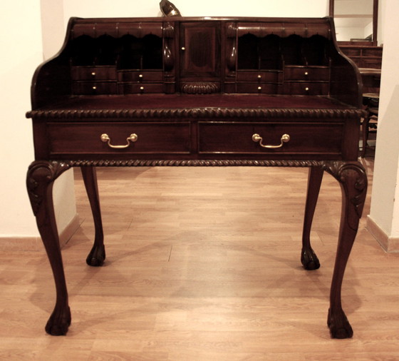 Image 1 of Chippendale bureautafel of secretaire, 1950