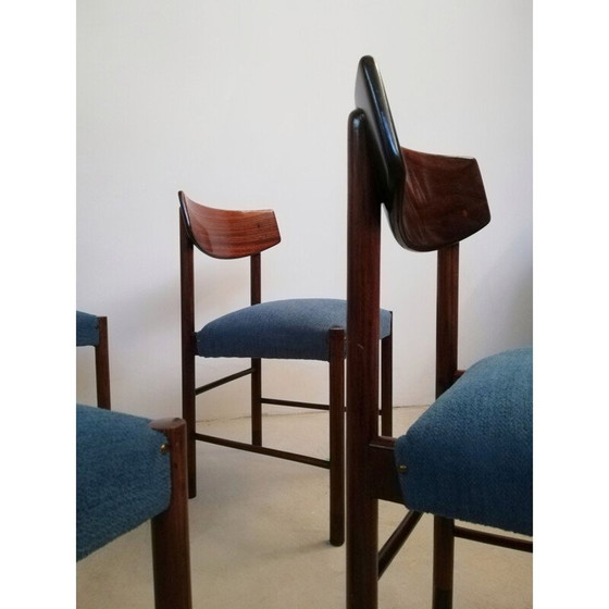 Image 1 of Set van 4 mid-century Deense eetkamerstoelen in mahonie en palissander, 1960-1970