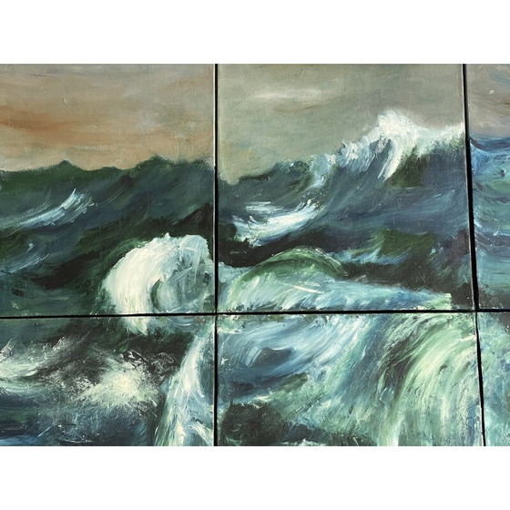 Image 1 of Oude olieverf op papier "Hypnos en Thanatos" door Elodie Huré