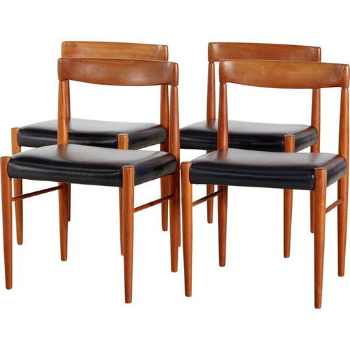 Set van 4 vintage eetkamerstoelen van Henry Walter Klein voor Bramin, Denemarken 1960