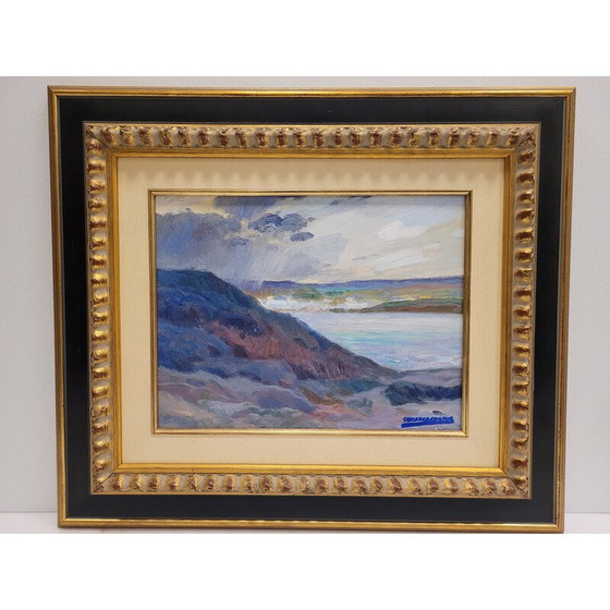 Image 1 of Vintage schilderij "Portret rustig kustlandschap" door Damián Segarra Codina, 1936