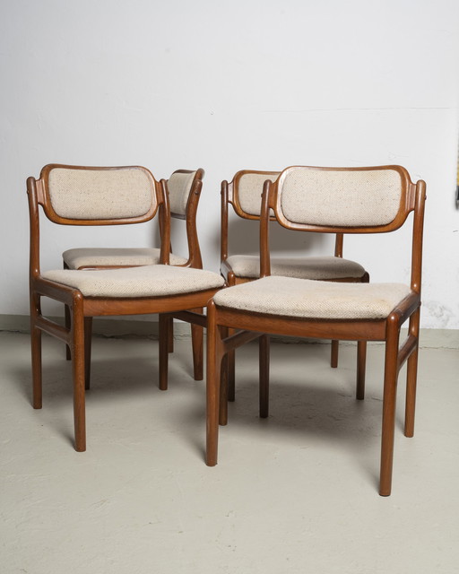 4x Eetkamerstoelen Johannes Andersen voor Uldum jaren 60