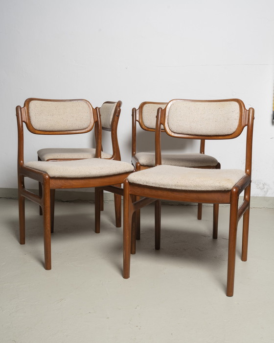 Image 1 of 4x Eetkamerstoelen Johannes Andersen voor Uldum jaren 60