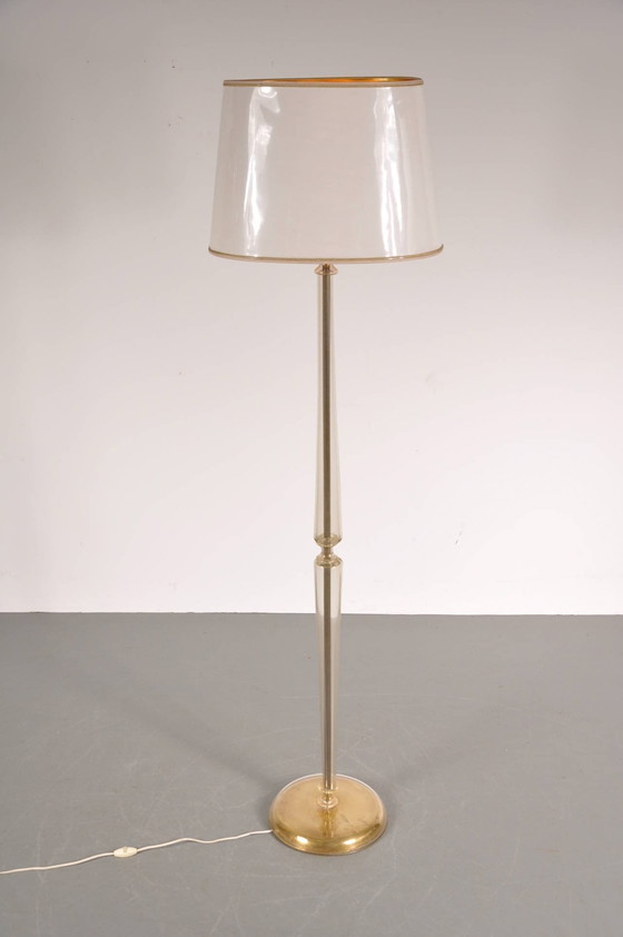 Image 1 of Vloerlamp van Murano glas uit de jaren 1940 op de wijze van Barovier e Toso