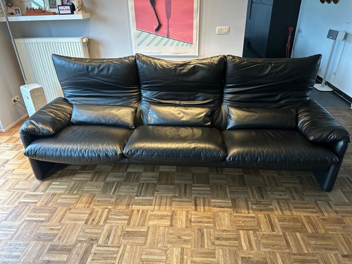 3 Zits Sofa - Cassina - Maralunga - Vico Magistretti - Leder