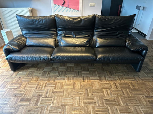 3 Zits Sofa - Cassina - Maralunga - Vico Magistretti - Leder