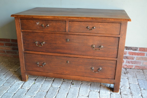 Image 1 of Antieke Eiken Ladekast, Commode, Dressoir, Tvkast