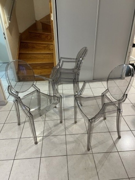 4x Ghost fauteuils van Starck voor Kartell