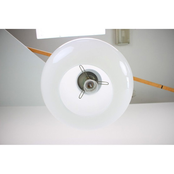 Image 1 of Vintage glazen en chromen hanglamp van Valasske Mezirici, Tsjecho-Slowakije 1970