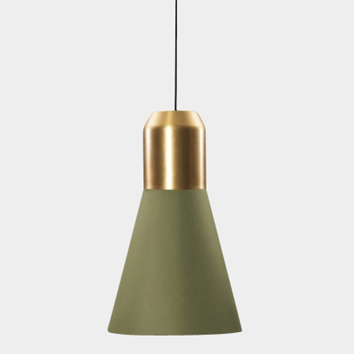 Classi Con Classicon hanglamp Bell stof groen metaal messing