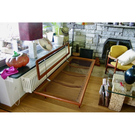 Image 1 of Vintage Minerva daybed in massief teakhout en alcantara van Peter Hvidt voor John Stuart, 1950