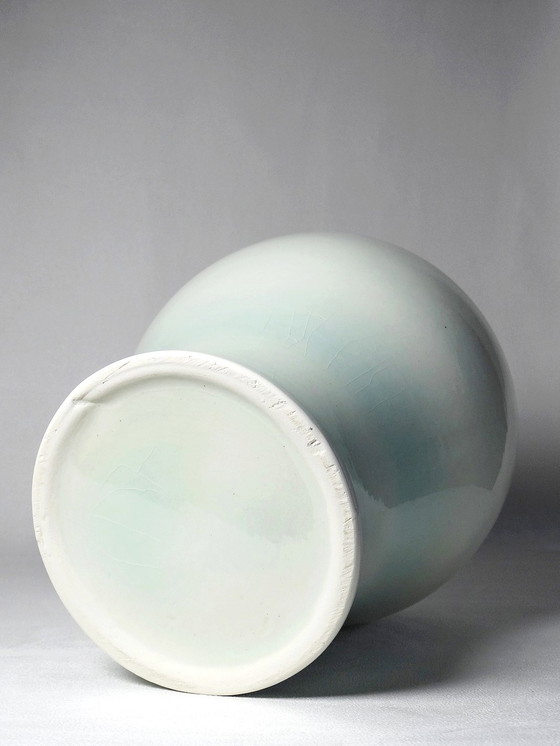 Image 1 of Grote celadon geglazuurde Chinese vaas, vintage/antiek