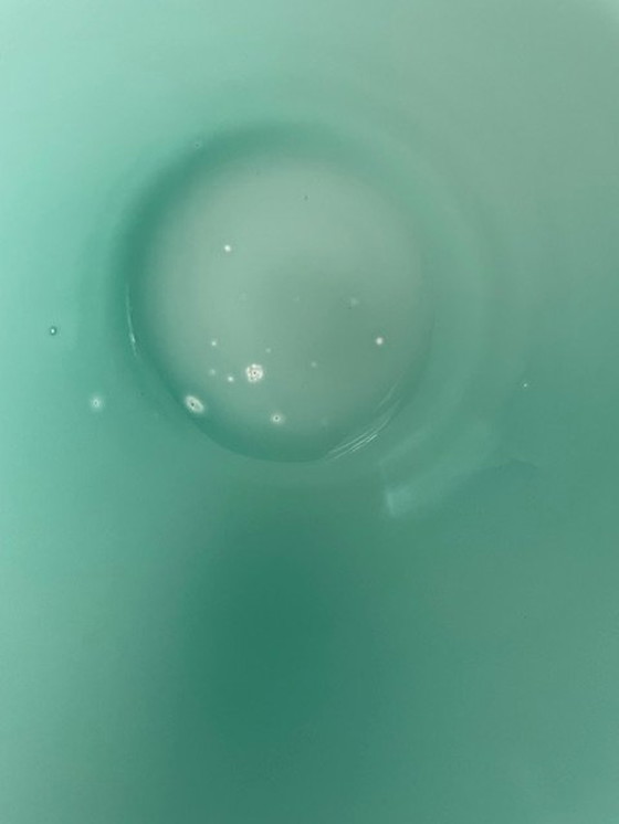 Image 1 of Mondgeblazen Glazen Vaas Met Mintgroen Dip Effect - Glaskunst