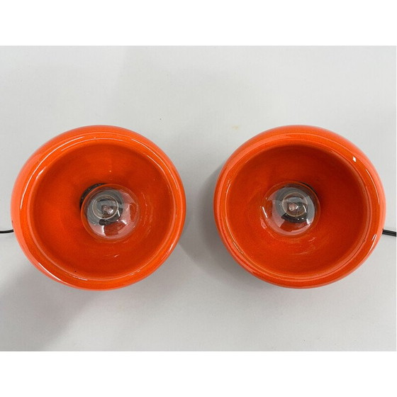 Image 1 of Paar keramische vintage lampen van Enzo Bioli, Italië 1970