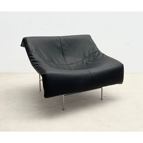 Image 1 of Mid-century leren en metalen fauteuil model "Butterfly" van Gerard van den Berg voor Montis, Nederland 1980