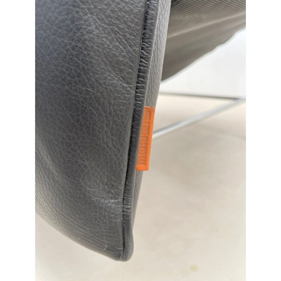 Image 1 of Mid-century leren en metalen fauteuil model "Butterfly" van Gerard van den Berg voor Montis, Nederland 1980