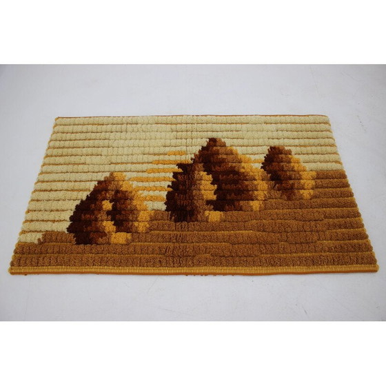 Image 1 of Vintage handgemaakt wollen wandtapijt, Tsjecho-Slowakije 1960