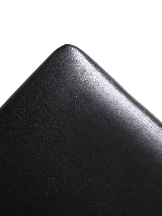 Image 1 of Scandinavische jaren 1960 teakhouten kruk - kunstlederen zitting