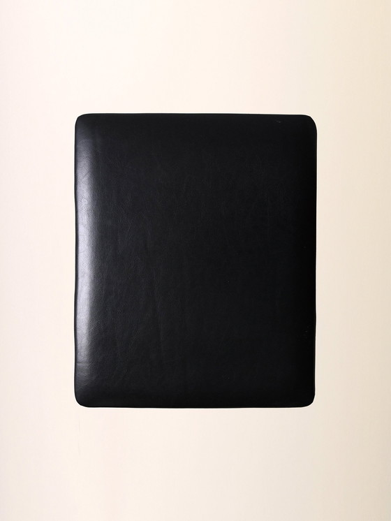 Image 1 of Scandinavische jaren 1960 teakhouten kruk - kunstlederen zitting