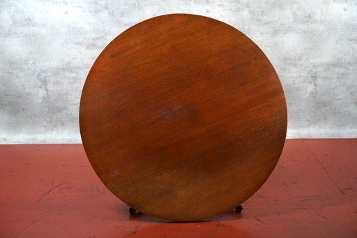 Vintage Duitse ronde teakhouten salontafel uit Knoll, jaren 60