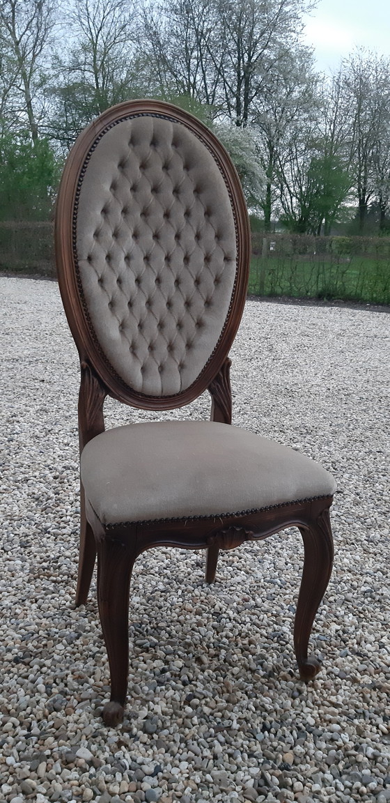 Image 1 of Antieke barok medaillon fauteuil 19de eeuw