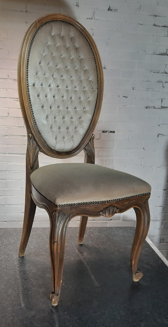 Image 1 of Antieke barok medaillon fauteuil 19de eeuw