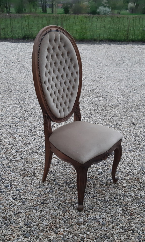 Image 1 of Antieke barok medaillon fauteuil 19de eeuw