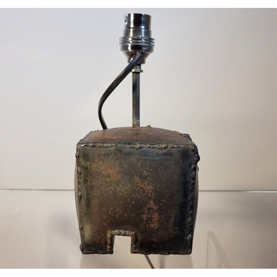 Image 1 of Lamp, vintage sculptuur van gepatineerd ijzer, 1970