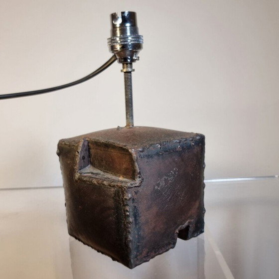 Image 1 of Lamp, vintage sculptuur van gepatineerd ijzer, 1970