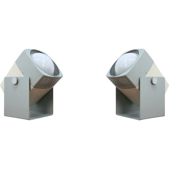 Image 1 of Paar vintage metalen lampen uit het ruimtetijdperk, 1960