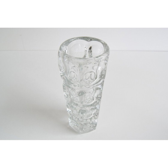 Image 1 of Vintage glas in lood vaas van František Pečeny voor Heřmanova Huť, Tsjecho-Slowakije 1960