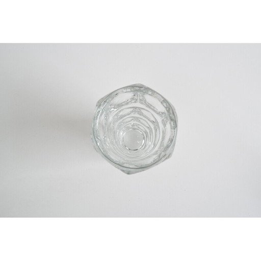 Vintage glas in lood vaas van František Pečeny voor Heřmanova Huť, Tsjecho-Slowakije 1960