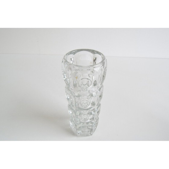Image 1 of Vintage glas in lood vaas van František Pečeny voor Heřmanova Huť, Tsjecho-Slowakije 1960