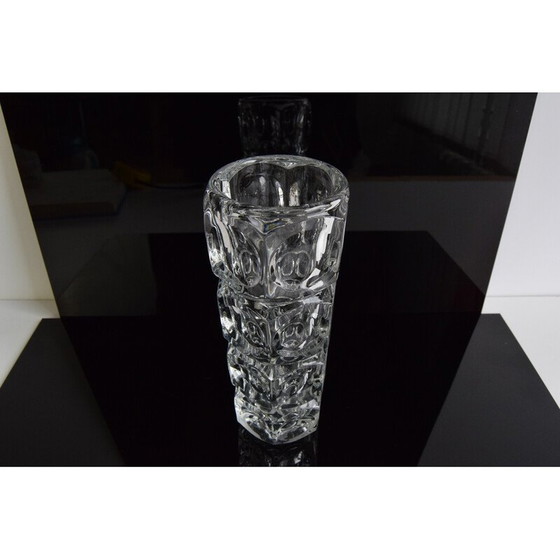 Image 1 of Vintage glas in lood vaas van František Pečeny voor Heřmanova Huť, Tsjecho-Slowakije 1960