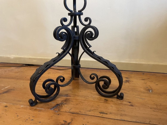 Image 1 of Vloerlamp Schemerlamp Handgesmeed Frans Jaren 40