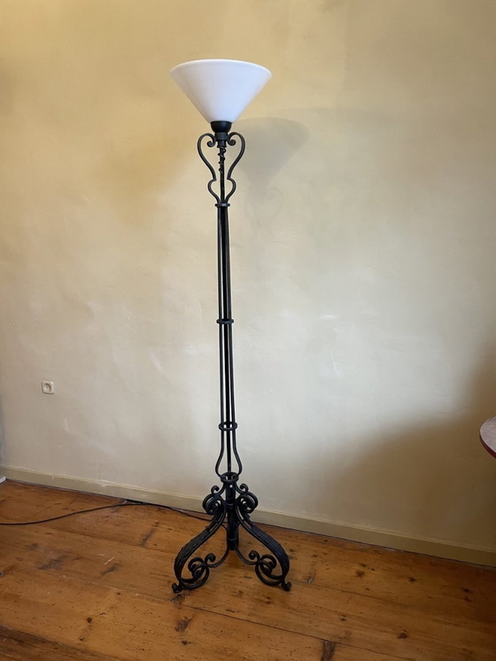 Image 1 of Vloerlamp Schemerlamp Handgesmeed Frans Jaren 40