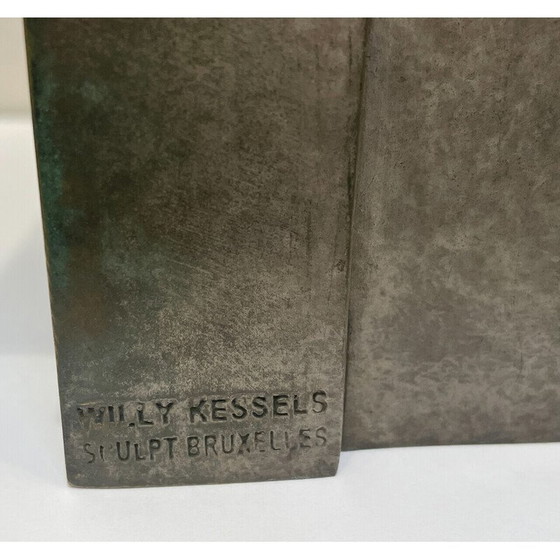 Image 1 of Vintage kubistisch bronzen beeld "De tweeling" van Willy Kessels, jaren 1920