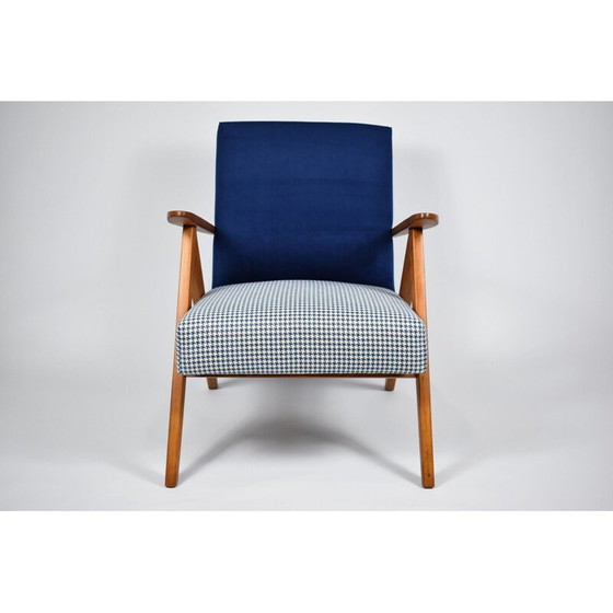 Image 1 of Vintage Scandinavische fauteuil B-310 VAR in blauw fluweel 1960