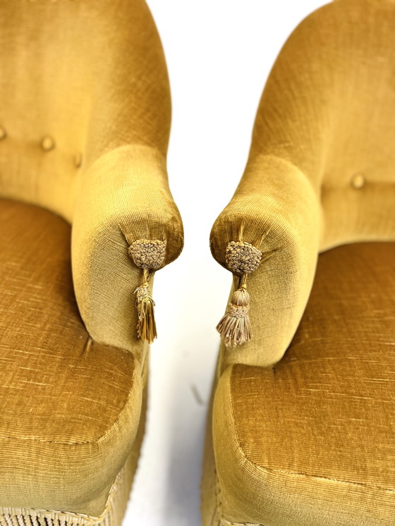 Image 1 of 2x Vintage cocktailfauteuils velour
