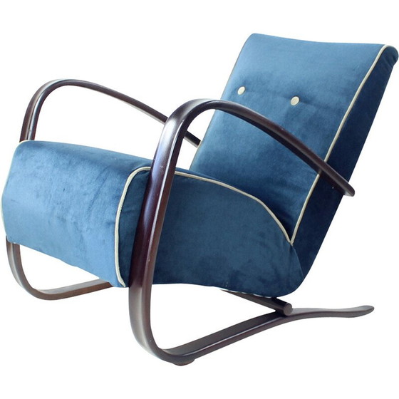Image 1 of Vintage fauteuil model H- 269 in hout en stof van Jindřich Halabala voor Up Závody, Tsjecho-Slowakije 1920