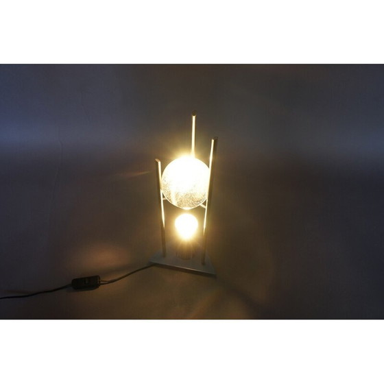 Image 1 of Vintage Bubble tafellamp van glas en metaal, Duitsland 1990