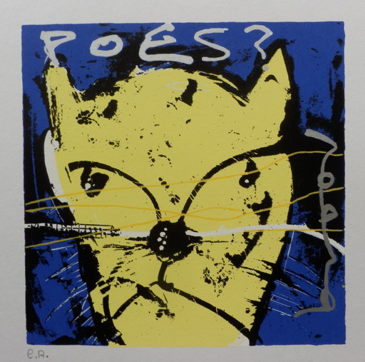 Zeefdruk Herman Brood - Poes