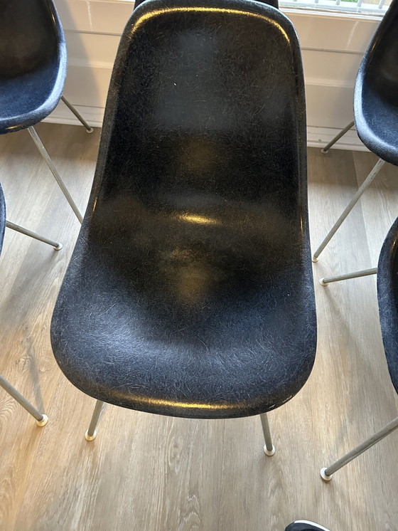 Image 1 of 1 tot max 8x Herman Miller Dsx Fiberglass Stoel blue by Eames