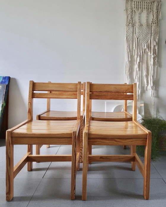Image 1 of 4x Vintage houten stoelen