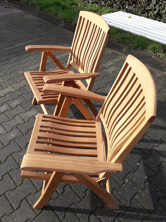 Image 1 of 2x Teak & Garden klap tuinstoel