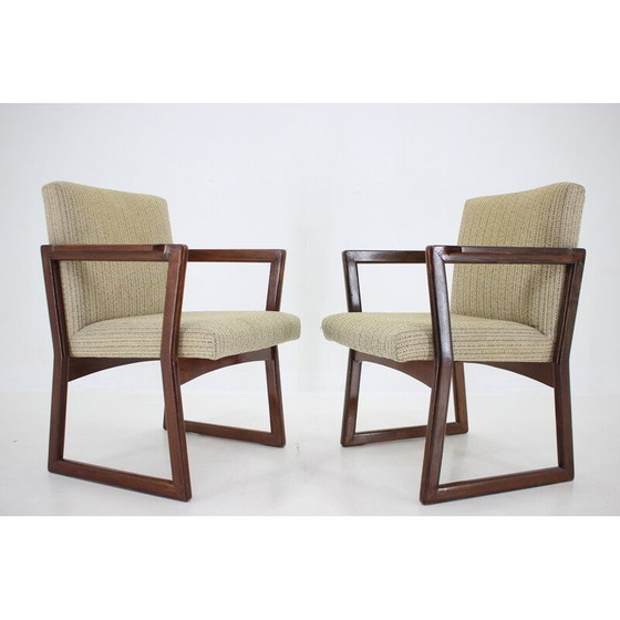 Image 1 of Paar vintage beukenhouten fauteuils, Tsjecho-Slowakije 1960