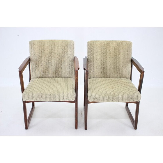 Image 1 of Paar vintage beukenhouten fauteuils, Tsjecho-Slowakije 1960
