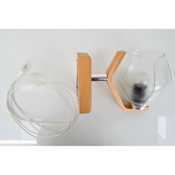 Image 1 of Vintage glazen lamp door Drevo Humpolec, Tsjecho-Slowakije 1960