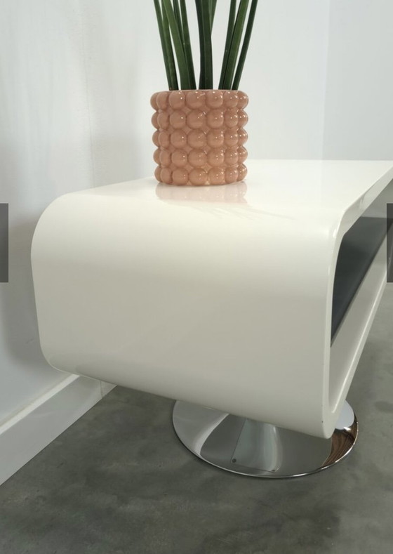 Image 1 of Vintage Salontafel/Tv Tafel Wit Space Age